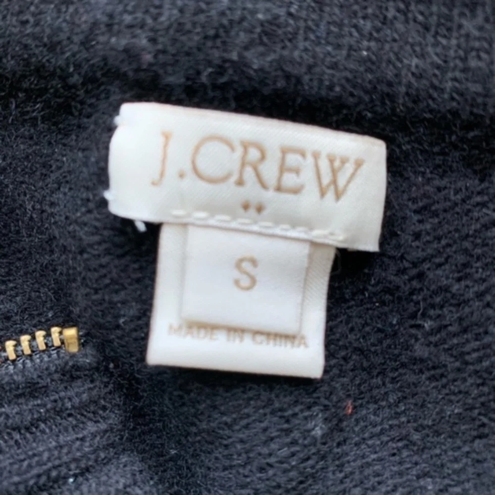 J. Crew // Factory Black Warmspun Zip Sweater Size small wk1